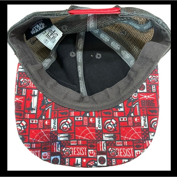 Disney Parks Star Wars Resistance Baseball Cap Hat Youth Size Snapback Red Gray - Picture 3 of 7